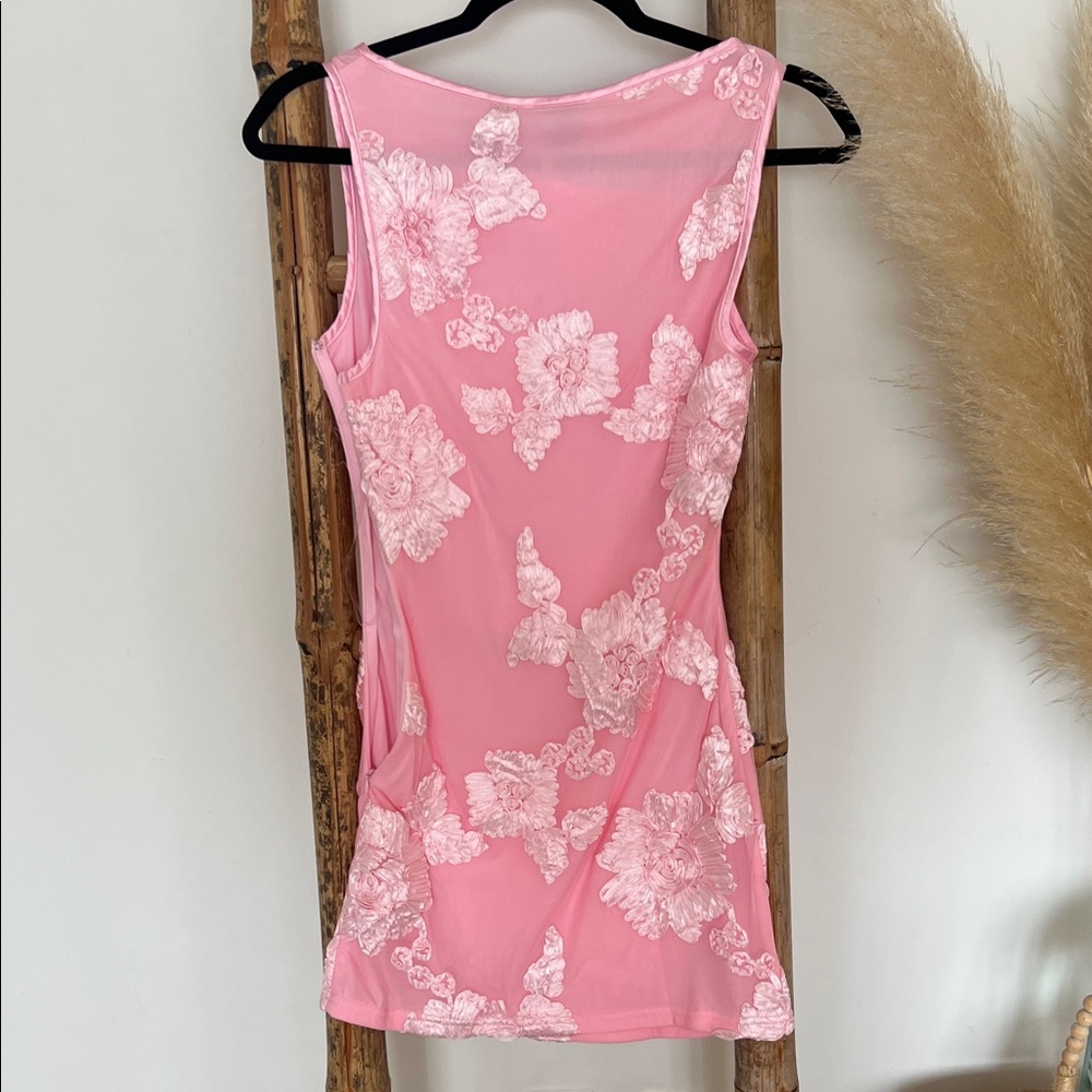 Peppermayo Fuchsia Chiffon Mini Dress - Picture 2 of 2
